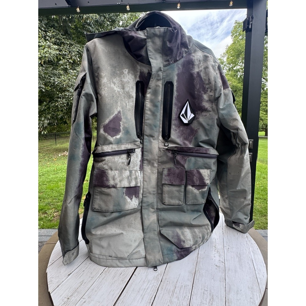 Volcom Men's M Drop Tail Snowboard Jacket 15K Waterproof Hooded Ski Snow Camo